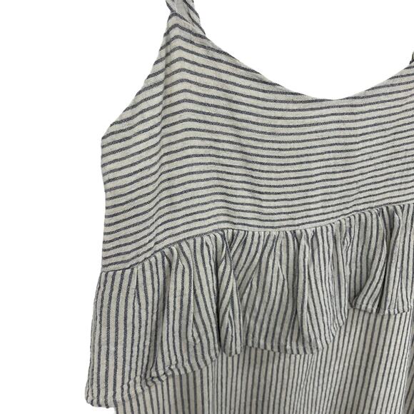 Ethereal By Paper Crane Cream Navy Striped Sleeveless Shift Dress Small - Picture 3 of 6